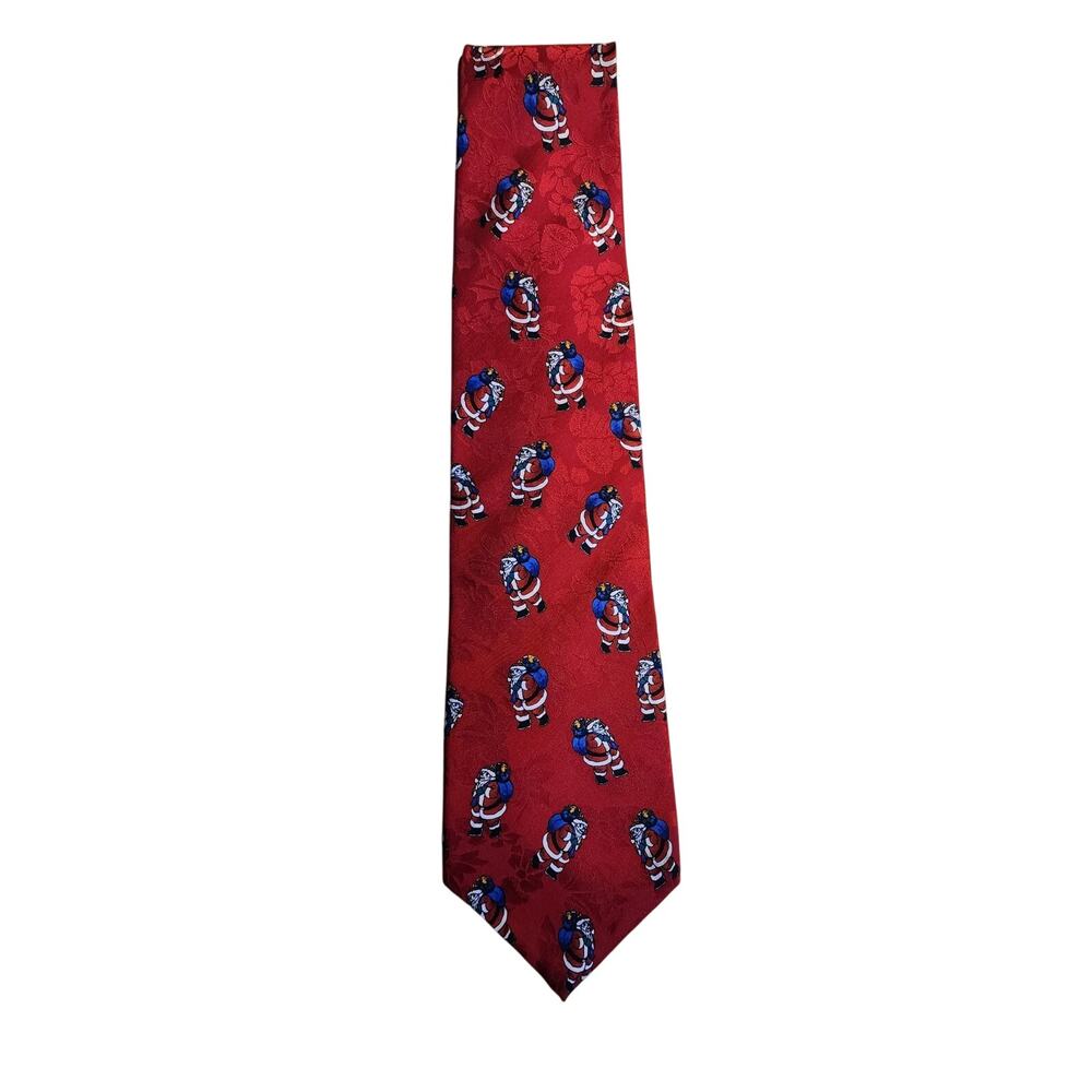 Meeting Street Christmas Holiday Santa Silk Tie